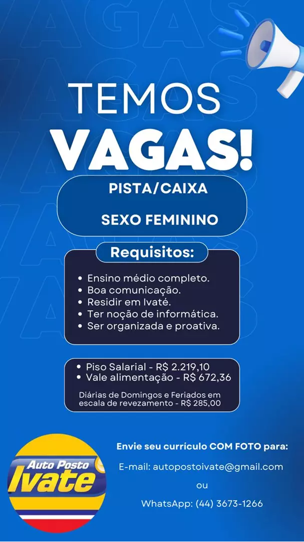 Oportunidades de Emprego: Confira as Vagas Disponíveis na Agência do Trabalhador de Ivaté